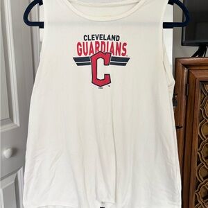Cleveland Guardians White Knot Tie Tank Top
